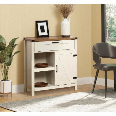 ORRD Farmhouse Sideboard Buffet Cabinet with Barn Door, Rustic Kitchen Storage Cabinet with Drawer & Shelves for Dining Room, Living Room, 30 Inch