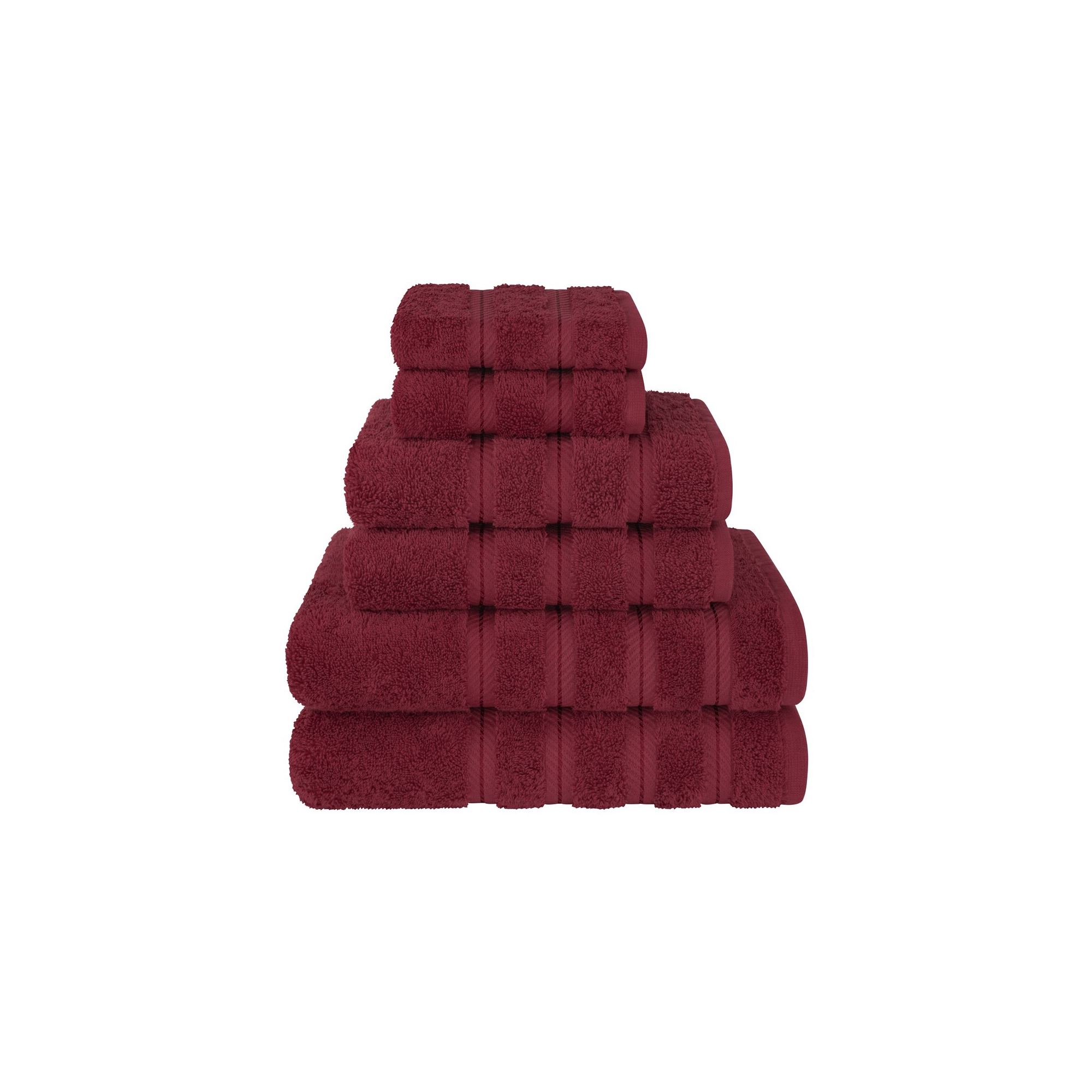 American Soft Linen 6 Piece Towel Set, 100% Cotton Bath Towels for Bathroom, Bordeaux Red