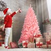 Tangkula 6Ft Artificial Christmas Tree Hinged Spruce Full Tree with Metal Stand Pink - 2 of 4