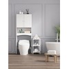 Storage Cabinet Over Toilet With 1 Open Shelf, White - ModernLuxe - 2 of 4