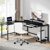 FDW Office Chair Vanity Chair Makeup Chair Modern PU Leather Swivel Task Chair with Adjustable Height & Chrome Base, White - 2 of 4