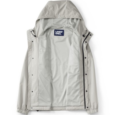 Large Gray Waterproof Polyester Hooded Rain Jacket