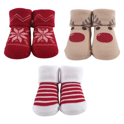  Hudson Baby Infant Unisex Socks Boxed Giftset, Reindeer, One Size 