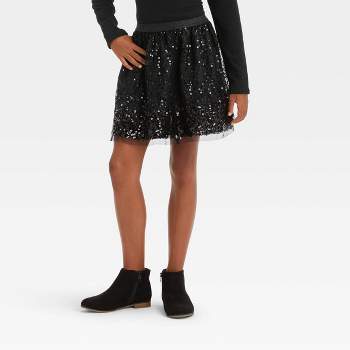 Girls' 'Sequin' Holiday Skirt - Cat & Jack™ Black
