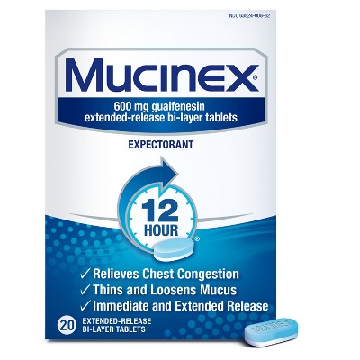 Mucinex 12 Hour Chest Congestion Medicine - Tablets - 20ct