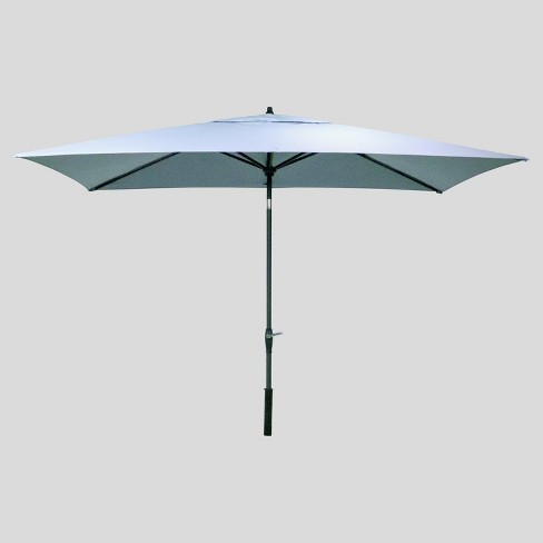 9 7 X 6 4 Rectangular Patio Umbrella Duraseason Fabric Chambray Black Pole Threshold Target