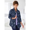 Woman Within Plus Size Three-Quarter Sleeve Peachskin Button Front Shirt - 3 of 4