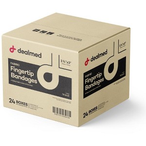 Dealmed Fingertip Fabric Adhesive Bandages with Non-Stick Pad, Latex Free Wound Care, 1 3/4" x 3", 100 Count - 1 of 4