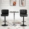 HOMCOM Bar Height Bar Stools Set of 2 with Adjustable Seat, Thick Padded Cushion and Metal Footrest for Home Bar - 3 of 4