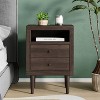 Christopher Knight Home Nystrom Mid Century Modern 2 Drawer Nightstand Walnut - 2 of 4