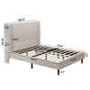 Sapphtopaz Bed Frame with High Headboard Upholstered Bed Bedroom Furniture Slat Support, No Box Spring Needed - 4 of 4