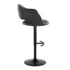 Contemporary Adjustable Barstool with Swivel, Faux Leather, Rounded T Footrest, Set of 2 - 3 of 4