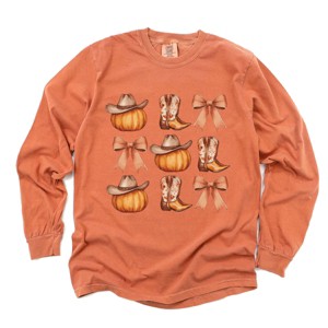Simply Sage Market Coquette Western Fall Chart Garment Dyed Long Sleeve - 1 of 4