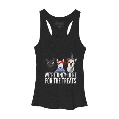 Women's Design By Humans Dog Halloween - We're Only Here For The Treats By PedigreePrints Racerback Tank Top