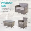Sapphtopaz Outdoor Furniture Sets Woven Outdoor Couch Sectional Conversation Sofa with Cushion Rectangular Coffee Table for Outdoor, Terrace - 3 of 4