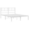 vidaXL Metal Bed Frame with Headboard White 53.1 in.x74.8 in. - 4 of 4