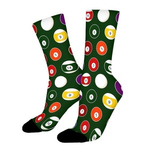 Green Pool Ball Billiards Women Printed Crew Socks Funny Funky Socks Soft Polyester Novelty Gifts for Artists Men - 1 of 1