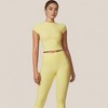 Anna-Kaci Active Women's Fitted Crop Active Tee Short Sleeve Round Neck Stretch Performance Fabric - 2 of 4