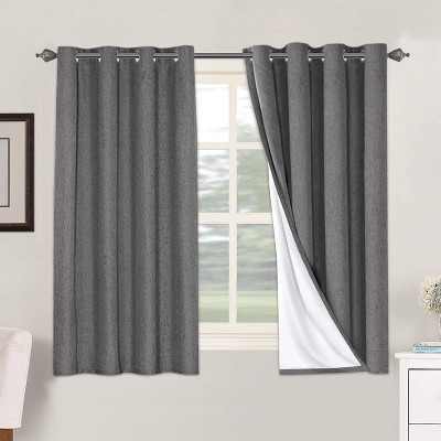 H.Versailtex Linen 100% Blackout Curtains Thermal Insulated Linen Drapes, Grommet White Liner Sold of 2 Panels