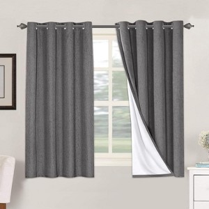 H.Versailtex Linen 100% Blackout Curtains Thermal Insulated Linen Drapes, Grommet White Liner Sold of 2 Panels - 1 of 4