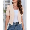 Womens Summer Cardigan Short Puff Sleeve Open Front Office Top Bussiness Jackets Work Suit for Women - 2 of 4