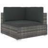 vidaXL Gray Poly Rattan Sectional Corner Chair with Cushions - Weather Resistant, Modular & Light-Weight Design, Perfect for Outdoor Garden and Patio - 2 of 4