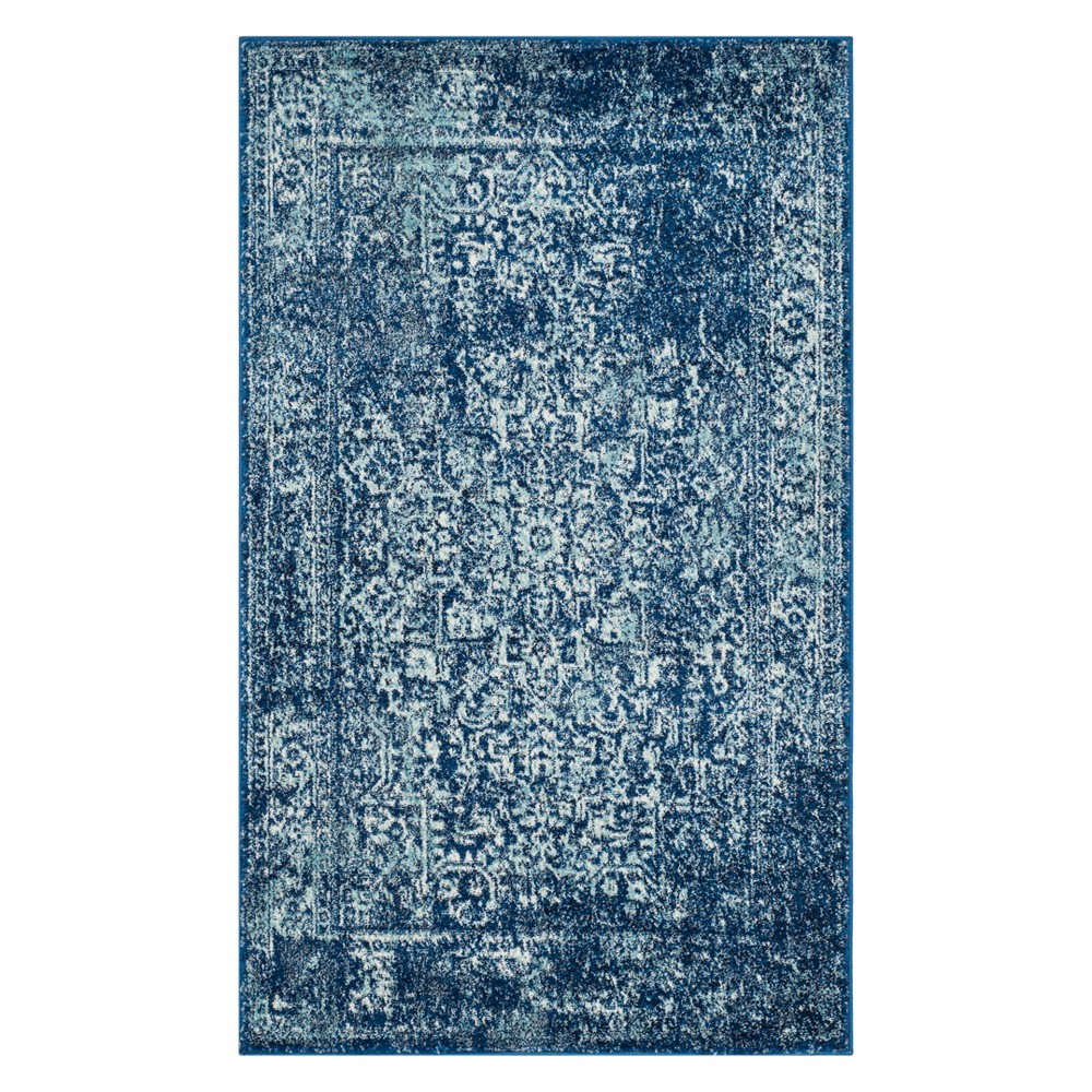  Hestia Burst Loomed Area Rug Navy/Ivory