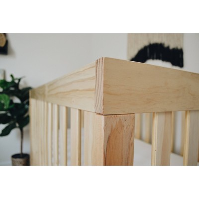 Natural Wood 3-in-1 Convertible Crib with Adjustable Mattress Base