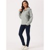 Seta T Women's Casual Long Sleeve Half Zip V Neck Collar Ribbed Knit Sweater - 3 of 4