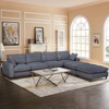PexFix 6-Seat Modern Corduroy Modular Sectional Sofa U-Shaped Convertible L-Shaped Design with Ottoman and Pillows for Living Room Office Gray - 2 of 4