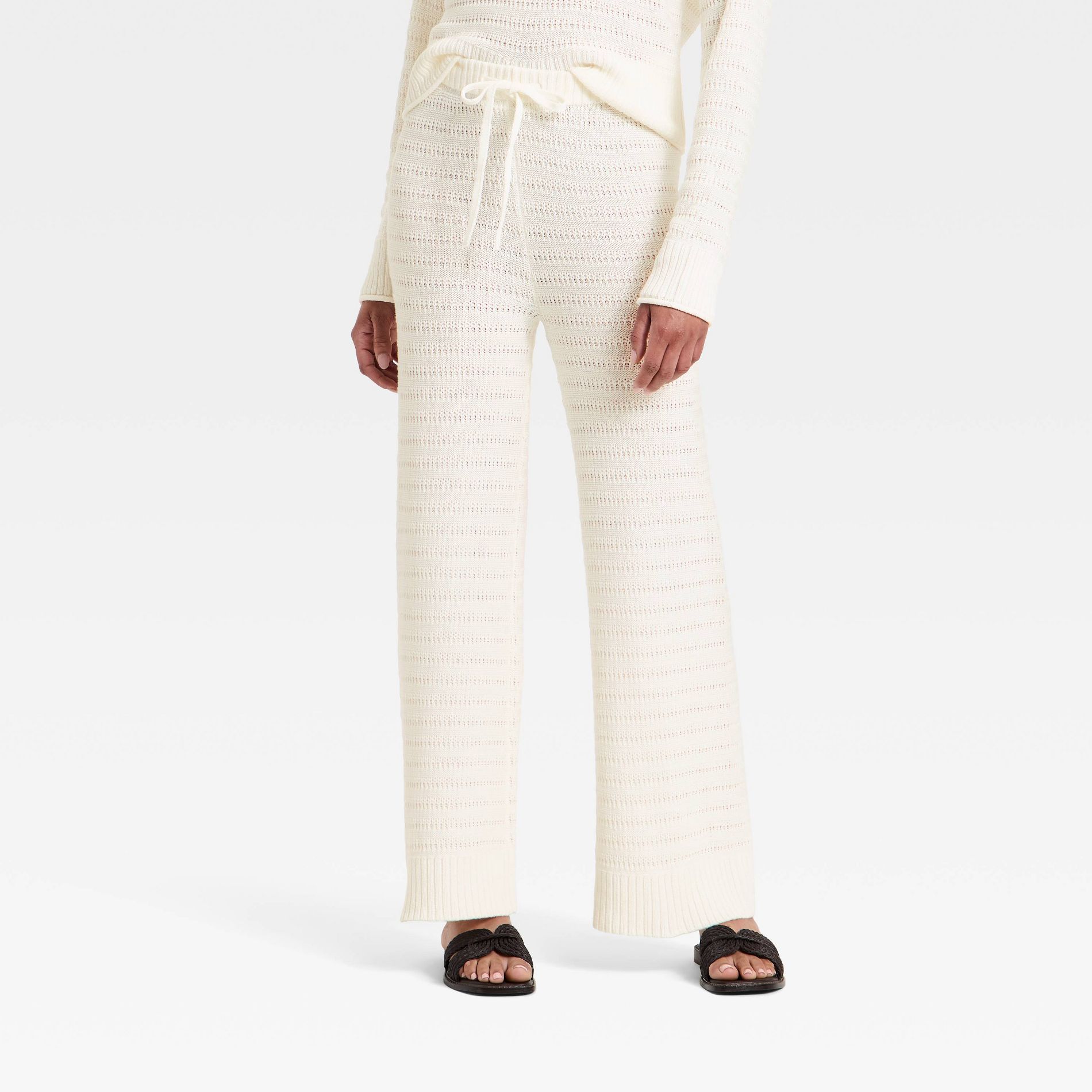 Women's High-Rise Full Sweater Pull-On Pants - Universal Thread™ Cream