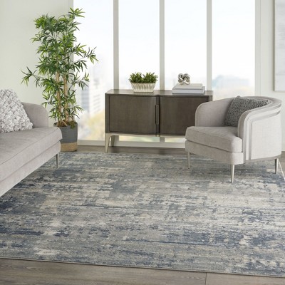 Elysian Beige and Grey Handmade Synthetic 9' x 12' Area Rug