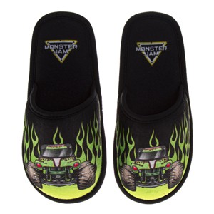Monster Jam Slippers for Kids Gravedigger Monster Truck House Shoes Indoor Cozy Plush Slippers Size Little Kid/ Big Kid - 1 of 4