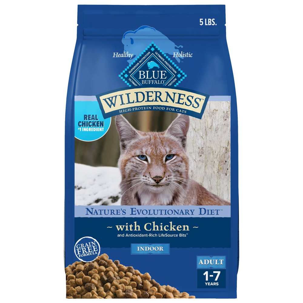 Blue Buffalo Wilderness Adult Dry Cat Food with Chicken & Lifesource Bits - 5lbs