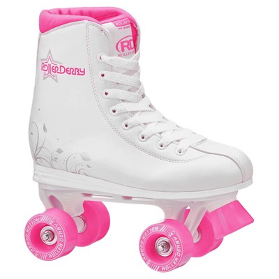 Roller Derby Girls' Roller Star 350 Quad Skates - White/Pink 1