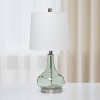 23.25" Contemporary Rippled Colored Glass Bedside Desk Table Lamp with Fabric Shade White/Green - Lalia Home: UL Listed, No Assembly Required - 3 of 4