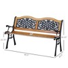 Aghana Digitals 50" Teak & Metal Outdoor Bench, 2-Person Antique Style Patio Loveseat with - 2 of 4