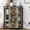 Corner Cabinet with USB Ports and Outlets, Wooden Corner Cube Storage, 9 Cube Corner Bookshelf, Metal Frame Corner Toy Storage - 2 of 4