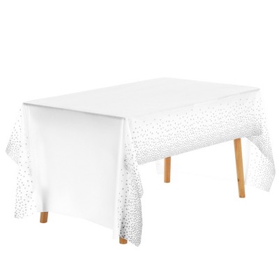 Unique Bargains Disposable Plastic Rectangle Printed Gold Domes Dining Parties Table Covers 6 Pcs