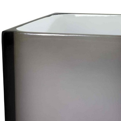 Modern Smoke and White Plastic Box Rubbish Bin