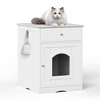 Gulches Wooden Pet House Cat Litter Box Enclosure with Drawer, Side Table, Indoor Pet Crate, Cat Home Nightstand (White) - 4 of 4
