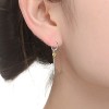 Guili Sterling Silver Two-Tone Drop Earrings with 14K Gold Plated Sphere and White Gold Plated Bars - Elegant and Modern Design for Timeless Style - 3 of 3