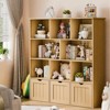 Toy Organizer with 3 Movable Drawers & 8 Storage Cubbies, Kids Bookshelf & Toy Chest Shelf - 3 of 4