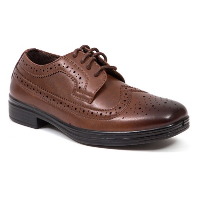 Deer Stags Boys' Ace Dress Comfort Wingtip Oxford - Brown - 13 Little ...