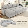 109.5"W U-Shaped Convertible Sofa Bed, Upholstered Sectional Sofa with Storage Chaises, Cup Holders & USB Ports - ModernLuxe - 4 of 4
