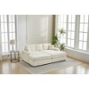 Oversize 82" Corduroy Upholstery Sectional Sofa Bed with 2 Pillows and 2 Movable Ottoman - 2 of 4