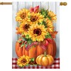 Briarwood Lane Fall House Flag 40x28 For Outdoor Sunflowers in Pumpkin For Fall House Flag - 2 of 4