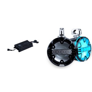 Memphis Audio MM104TB Black 10" Tower Speakers Including Clamps and MX800.4 Marine Amplifier Bundle - 1 of 4