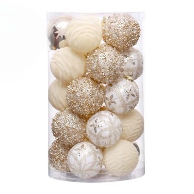 25PCS Christmas Balls Ornaments Set for Home Holiday Festival Wedding Party Indoor Yard Window Wreath