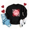 Simply Sage Market S.W.Smiley Checkered Heart Eyes Smiley Sweatshirt - 3 of 3